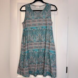 Women Teal paisley dress size medium